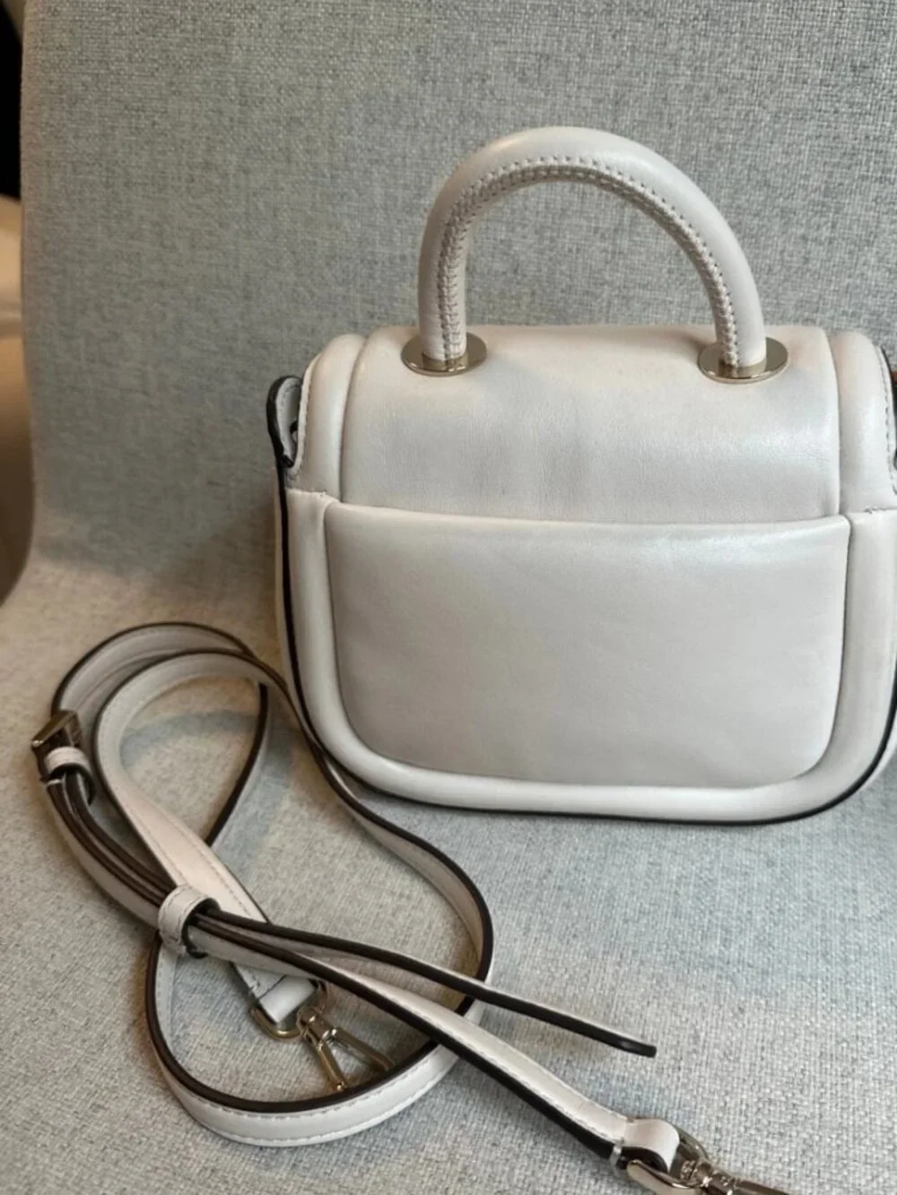 Kate Spade Puffy Top Handle Crossbody Bag Cream White